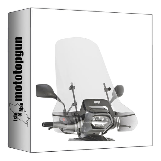 GIVI PARABREZZA TRASPARENTE 8103A + ATACCO COMPATIBILE CON PEUGEOT TWEET 50-125-200 FL GT 2023