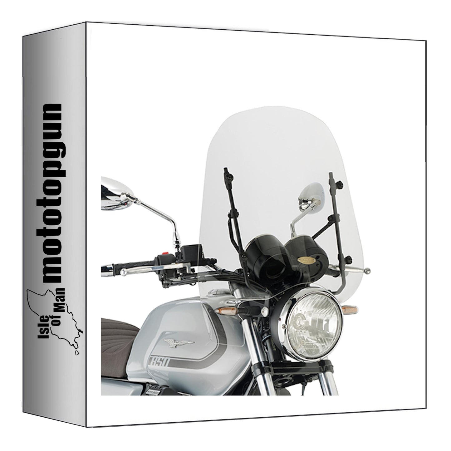 GIVI PARABREZZA TRASPARENTE 8206A + ATACCO COMPATIBILE CON MOTO GUZZI V7 850 STONE / SPECIAL 21/24