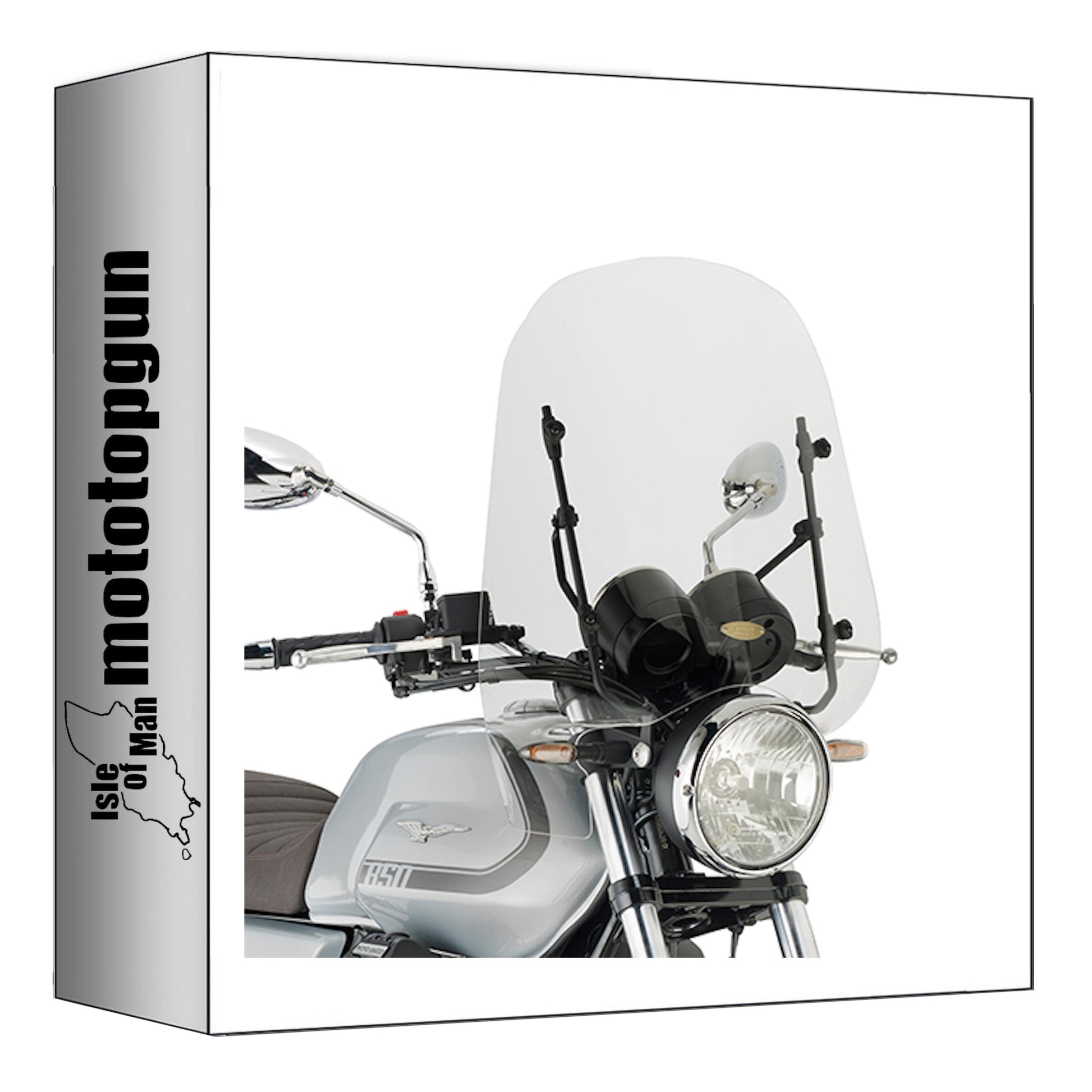 GIVI PARABREZZA TRASPARENTE 8206A + ATACCO COMPATIBILE CON MOTO GUZZI V7 850 STONE / SPECIAL 21/24