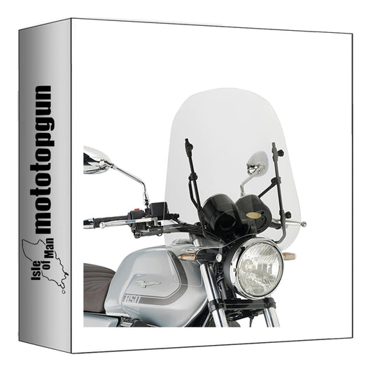 GIVI PARABREZZA TRASPARENTE 8206A + ATACCO COMPATIBILE CON MOTO GUZZI V7 850 STONE / SPECIAL 21/24