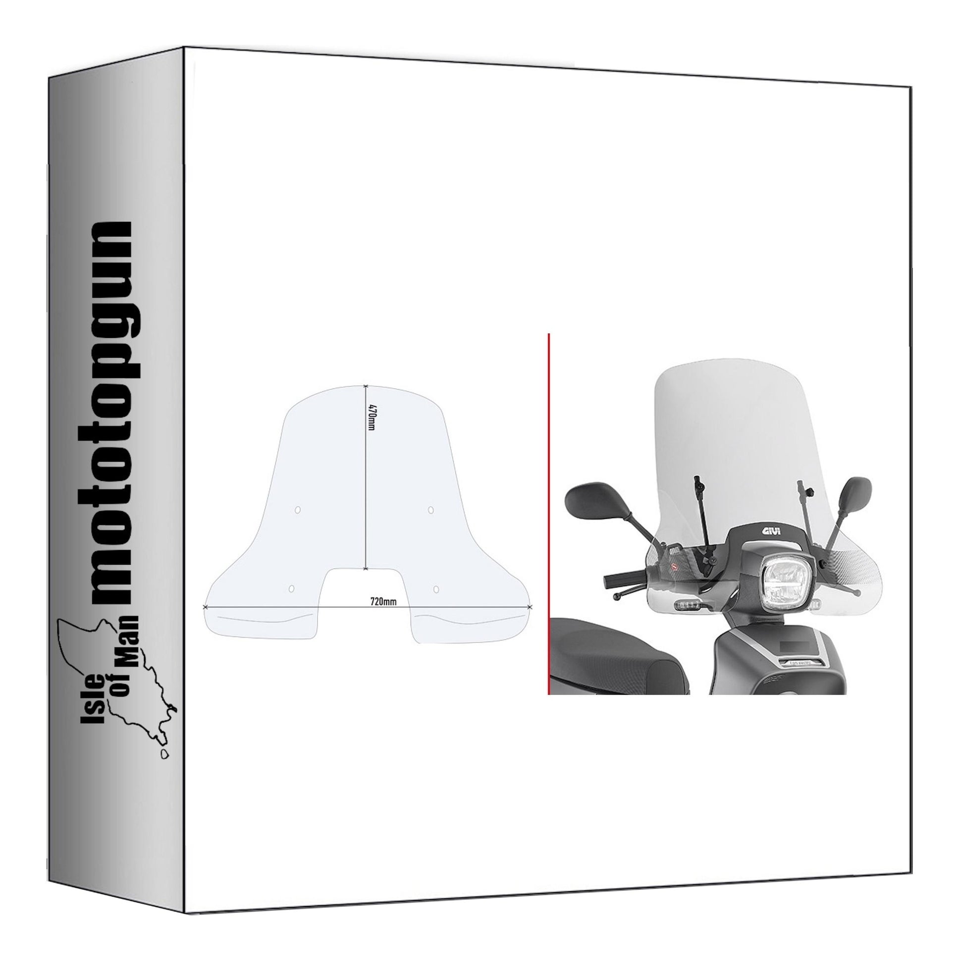 GIVI PARABREZZA TRASPARENTE 9031A + ATACCO COMPATIBILE CON ASKOLL NGS3 20/24