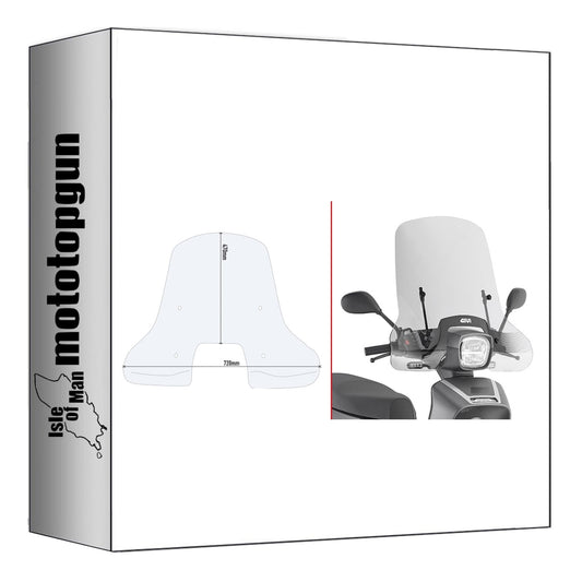 GIVI PARABREZZA TRASPARENTE 9031A + ATACCO COMPATIBILE CON ASKOLL NGS3 20/24