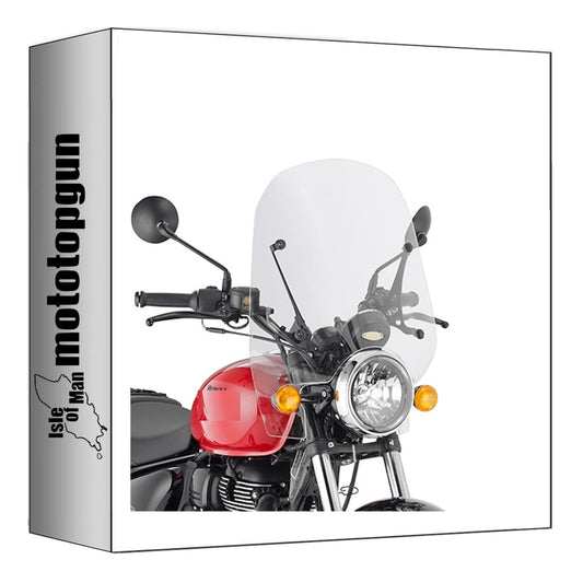 GIVI PARABREZZA TRASPARENTE 9053A + ATACCO COMPATIBILE CON ROYAL ENFIELD METEOR 350 21/24