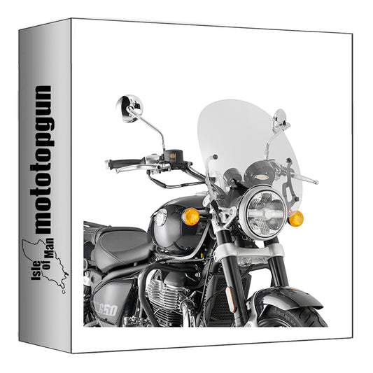 GIVI PARABREZZA TRASPARENTE 9058A + ATACCO COMPATIBILE CON ROYAL ENFIELD SUPER METEOR 650 23/24
