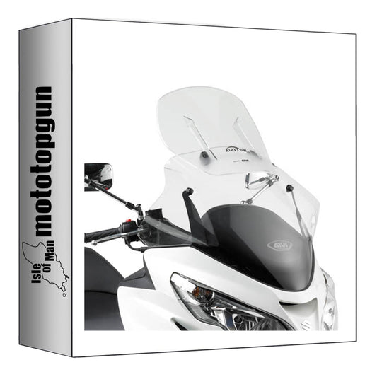 GIVI PARABREZZA SCORREVOLE AIRFLOW TRASPARENTE AF266 COMPATIBILE CON SUZUKI BURGMAN 400 K7-K8-K9 06/16