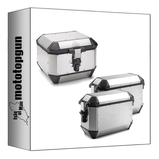 GIVI BAULETTO ALA44A + VALIGIE LATERALI ALA36APACK2 TREKKER ALASKA ALLUMINIO 116 LT + ATACCO COMPATIBILE CON HONDA NC 750 X 16/20
