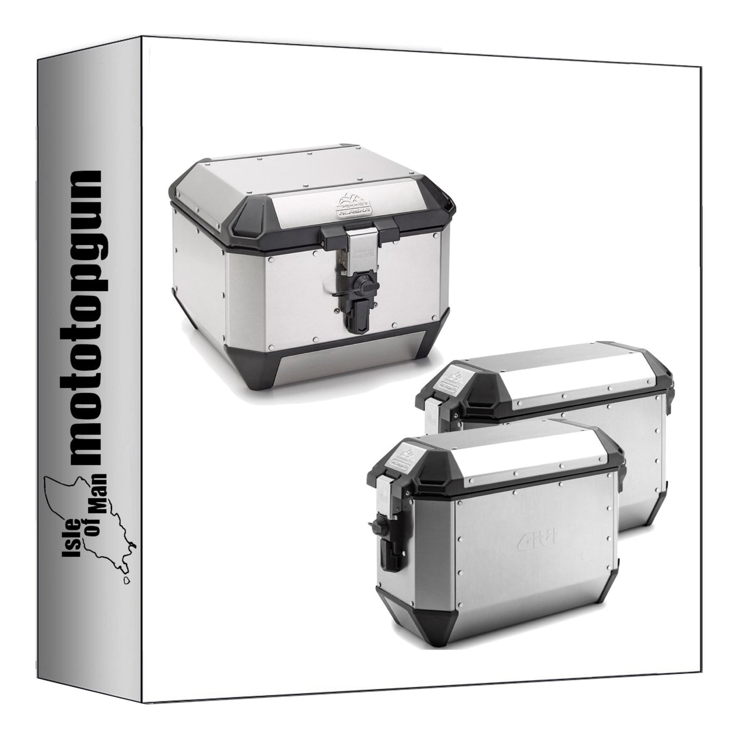 GIVI BAULETTO ALA44A + VALIGIE LATERALI ALA36APACK2 TREKKER ALASKA ALLUMINIO 116 LT + ATACCO COMPATIBILE CON HONDA CB 500 X 13/16