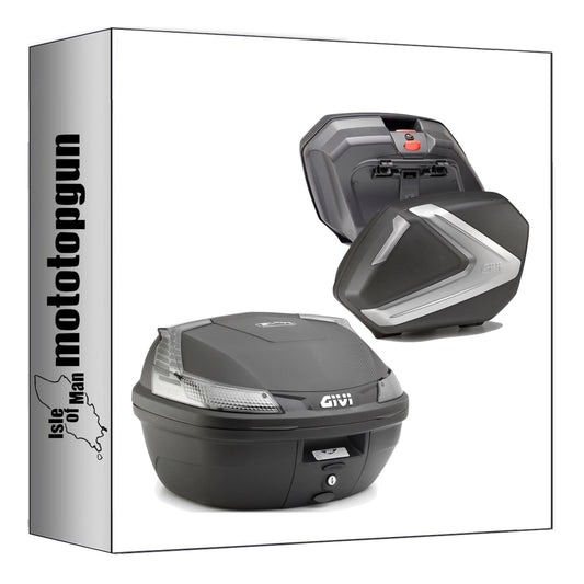 GIVI BAULETTO B37NT + VALIGIE LATERALI V37NT BLADE ARGENTO TECH 111 LT + ATACCO COMPATIBILE CON HONDA NC 750 S / DCT 14/15
