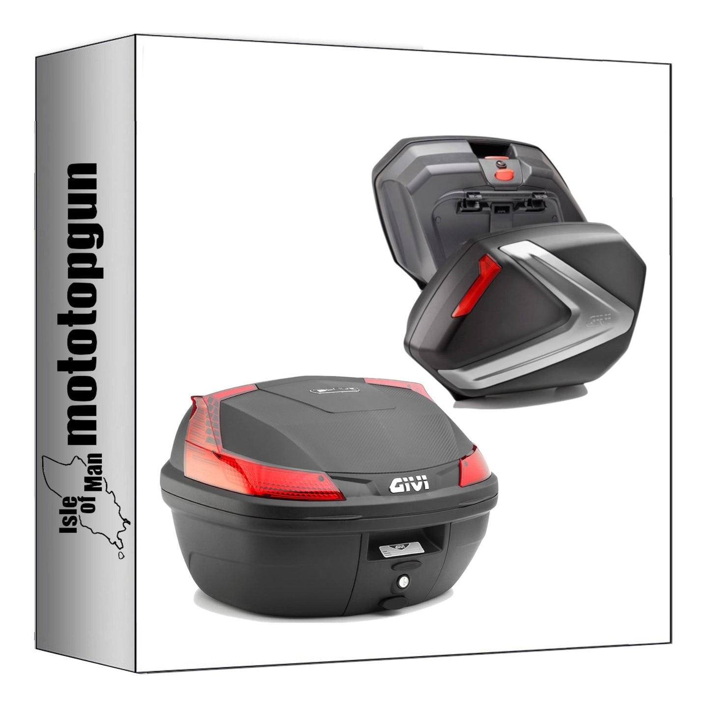 GIVI BAULETTO B37N + VALIGIE LATERALI V37N BLADE ARGENTO 111 LT + ATACCO PER MOTO GUZZI V100 MANDELLO 1000 22/24