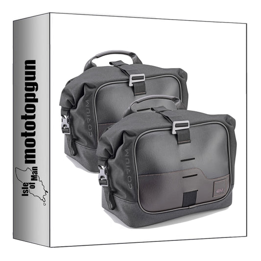 GIVI BORSE LATERALI CRM106 CORIUM NERO 26 LT + ATACCO COMPATIBILE CON VOGE TROFEO 500 AC 22/24