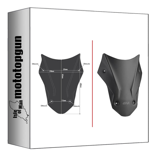 GIVI CUPOLINO BASSO SPORTIVO NERO OPACO D1144BO COMPATIBILE CON HONDA CRF 1000 L AFRICA TWIN 18/19