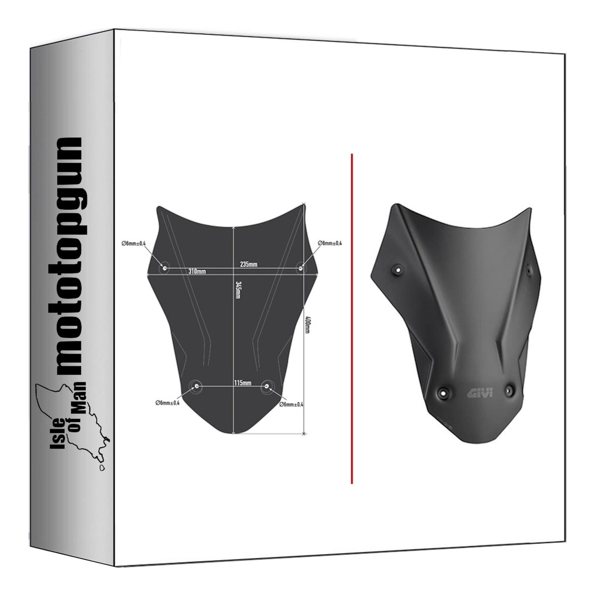 GIVI CUPOLINO BASSO SPORTIVO NERO OPACO D1144BO COMPATIBILE CON HONDA CRF 1000 L AFRICA TWIN 16/17