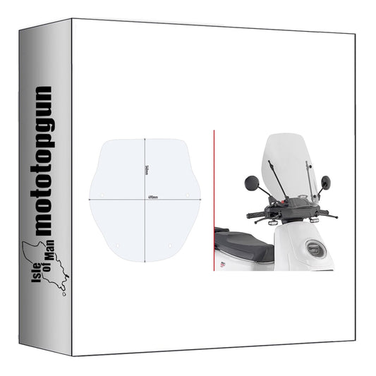 GIVI PARABREZZA TRASPARENTE D1181ST + ATACCO COMPATIBILE CON SUPER SOCO CUX 21/24