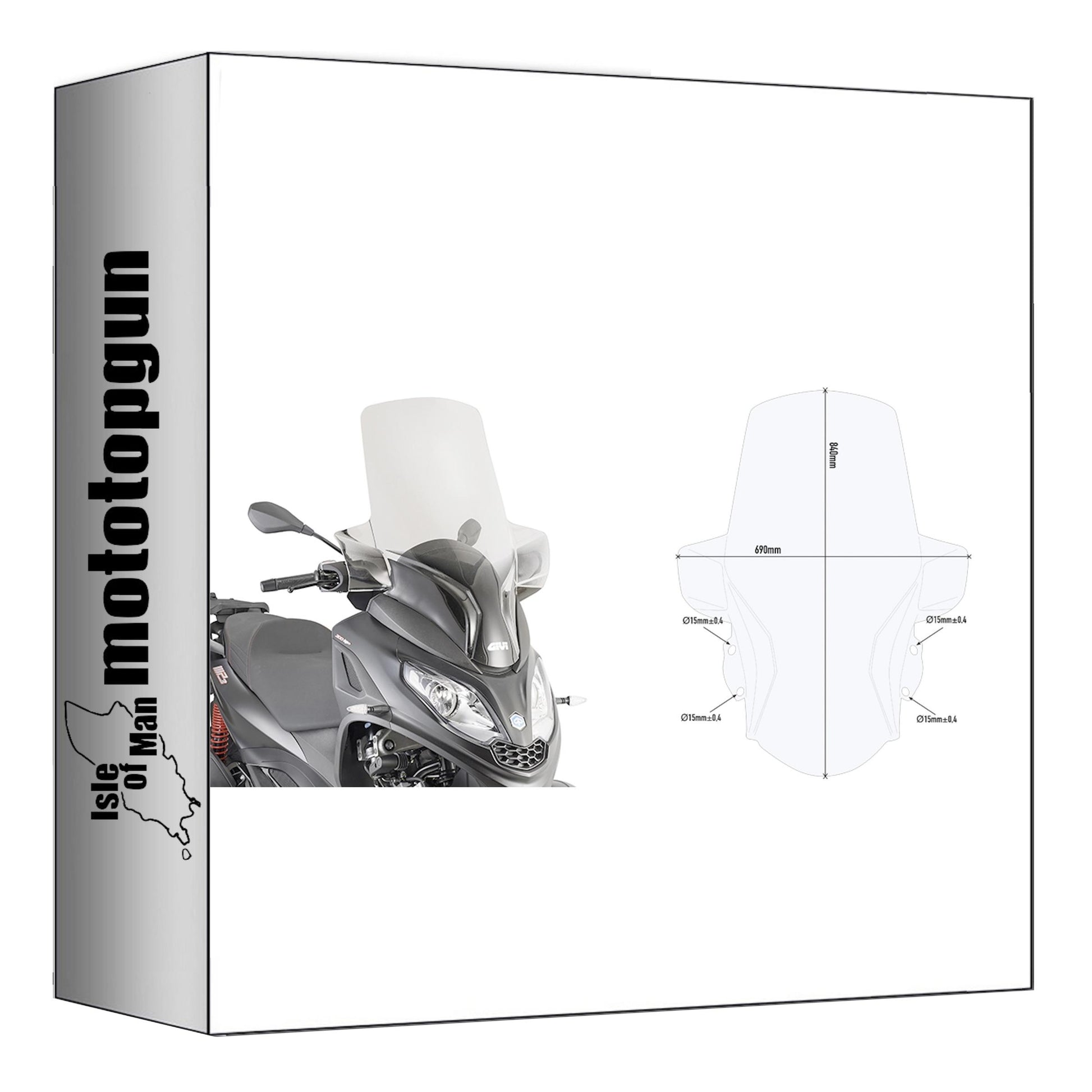GIVI PARABREZZA TRASPARENTE D5614ST COMPATIBILE CON PIAGGIO MP3 300 HPE 19/24