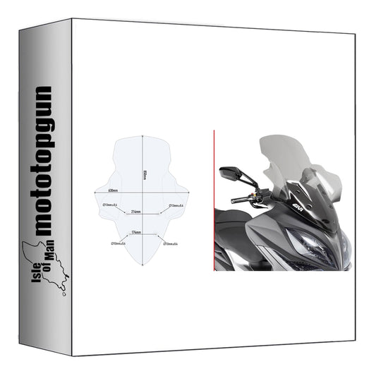 GIVI PARABREZZA TRASPARENTE D6104ST + ATACCO COMPATIBILE CON KYMCO XCITING S 400 I TCS 18/24