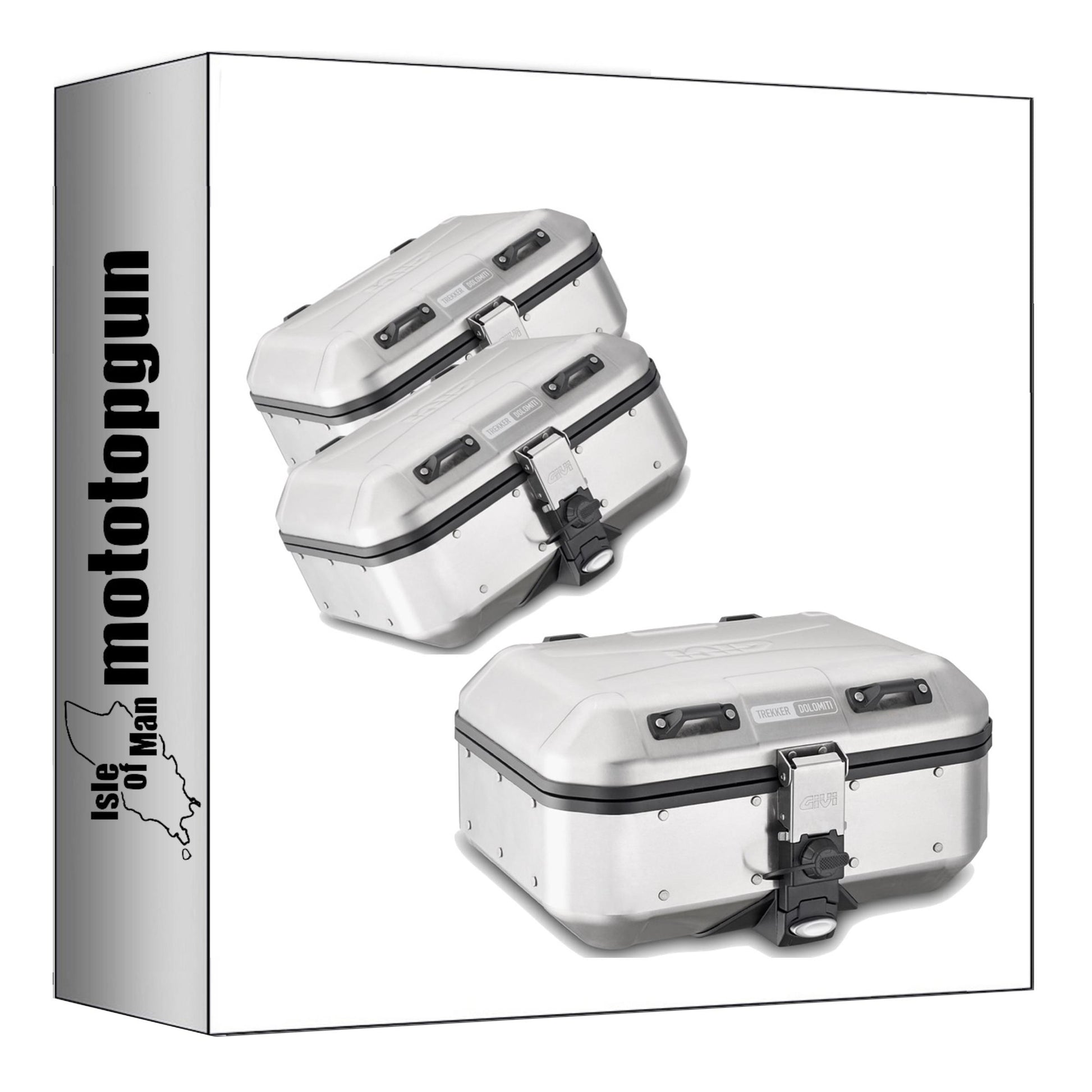 GIVI BAULETTO DLM30A + VALIGIE LATERALI DLM30A TREKKER DOLOMITI ALLUMINIO 90 LT + ATACCO COMPATIBILE CON HONDA X-ADV 750 21/24