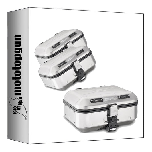 GIVI BAULETTO DLM30A + VALIGIE LATERALI DLM30A TREKKER DOLOMITI ALLUMINIO 90 LT + ATACCO COMPATIBILE CON BMW F 650 GS 08/11