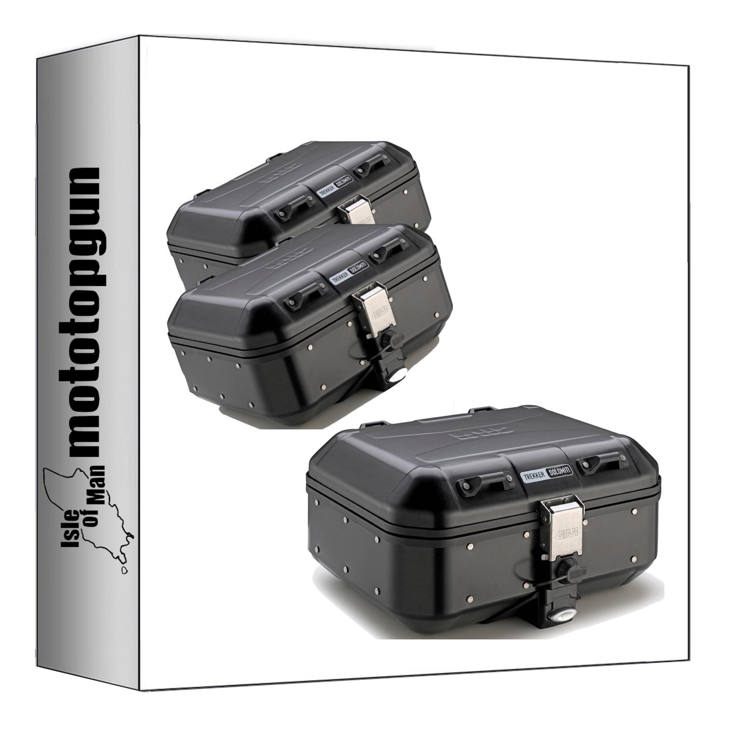 GIVI BAULETTO DLM30B + VALIGIE LATERALI DLM30B TREKKER DOLOMITI ALLUMINIO NERO 90 LT + ATACCO COMPATIBILE CON BMW F 900 GS 2024