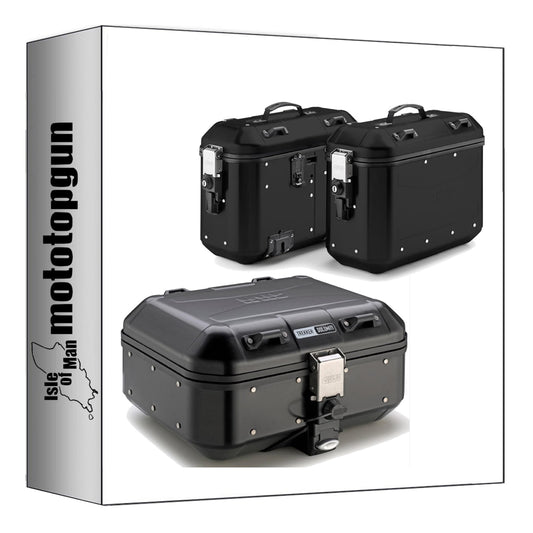 GIVI BAULETTO DLM30B + VALIGIE LATERALI DLMK36BPACK2 TREKKER DOLOMITI ALLUMINIO NERO 102 LT + ATACCO COMPATIBILE CON HONDA NC 750 X / DCT 14/15