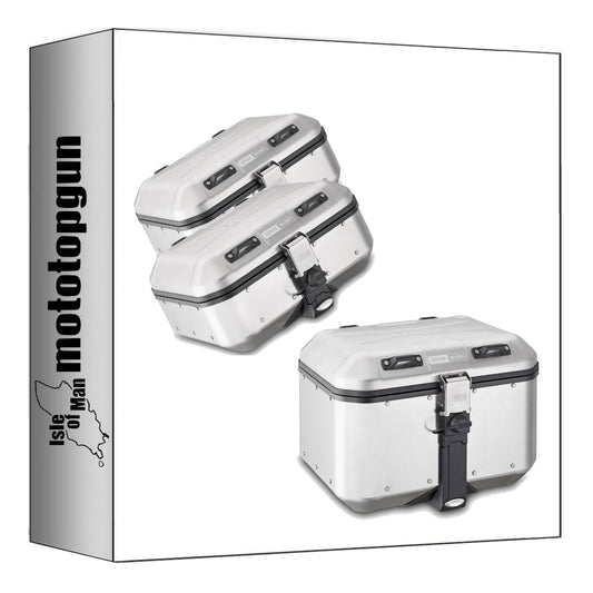 GIVI BAULETTO DLM46A + VALIGIE LATERALI DLM30A TREKKER DOLOMITI ALLUMINIO 106 LT + ATACCO COMPATIBILE CON HONDA NX 500 2024