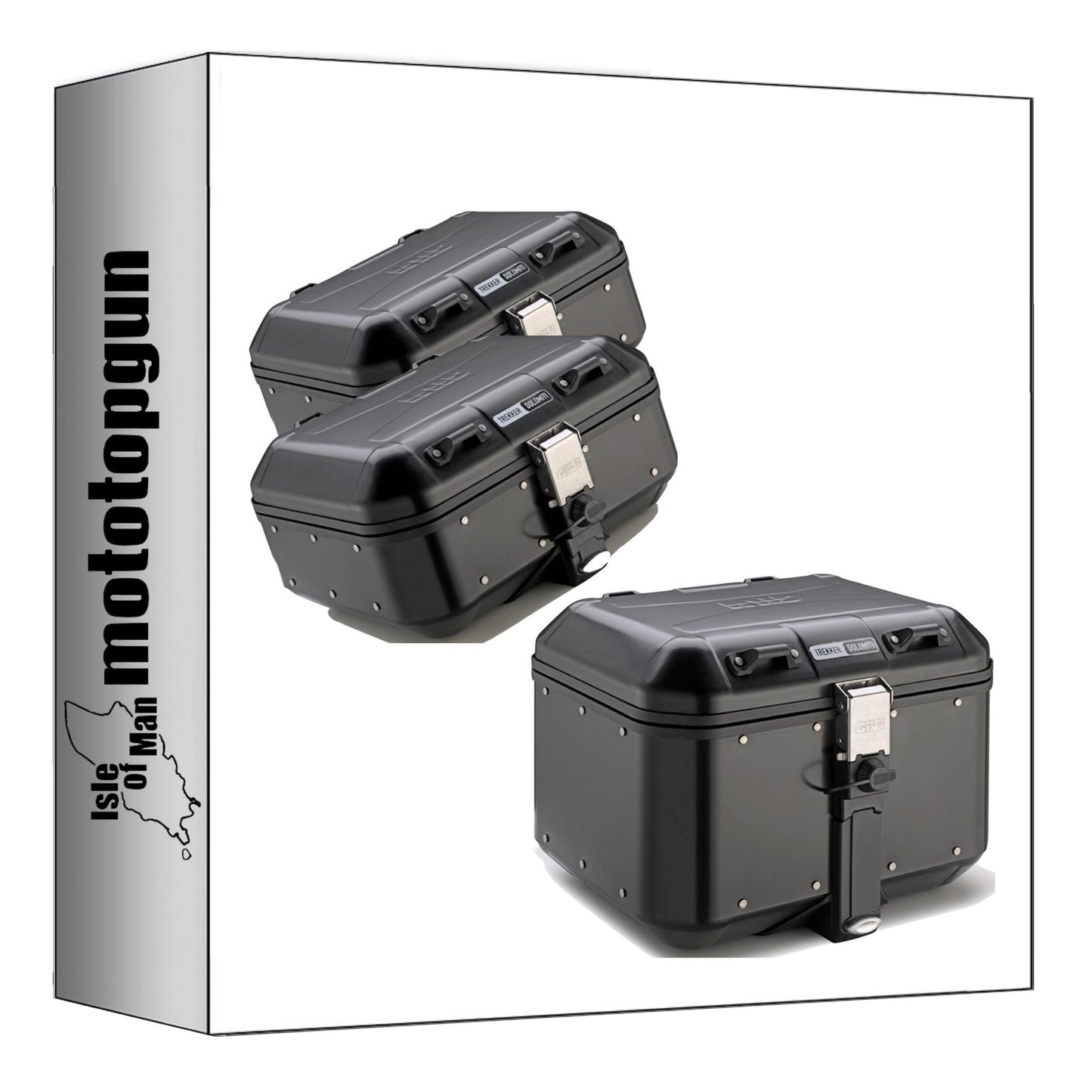 GIVI BAULETTO DLM46B + VALIGIE LATERALI DLM30B TREKKER DOLOMITI ALLUMINIO NERO 106 LT + ATACCO COMPATIBILE CON HONDA NC 750 X 21/25