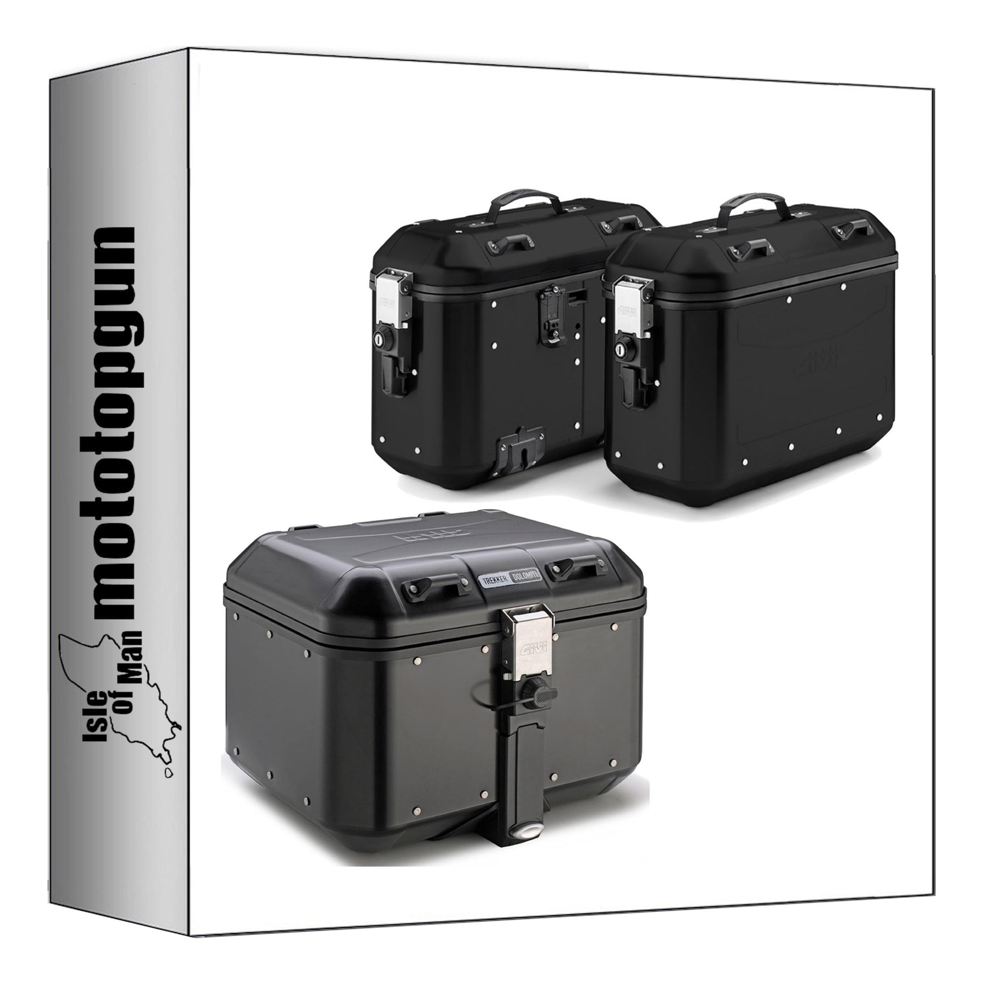 GIVI BAULETTO DLM46B + VALIGIE LATERALI DLMK36BPACK2 TREKKER DOLOMITI ALLUMINIO NERO 118 LT + ATACCO COMPATIBILE CON TRIUMPH BONNEVILLE T100 17/22