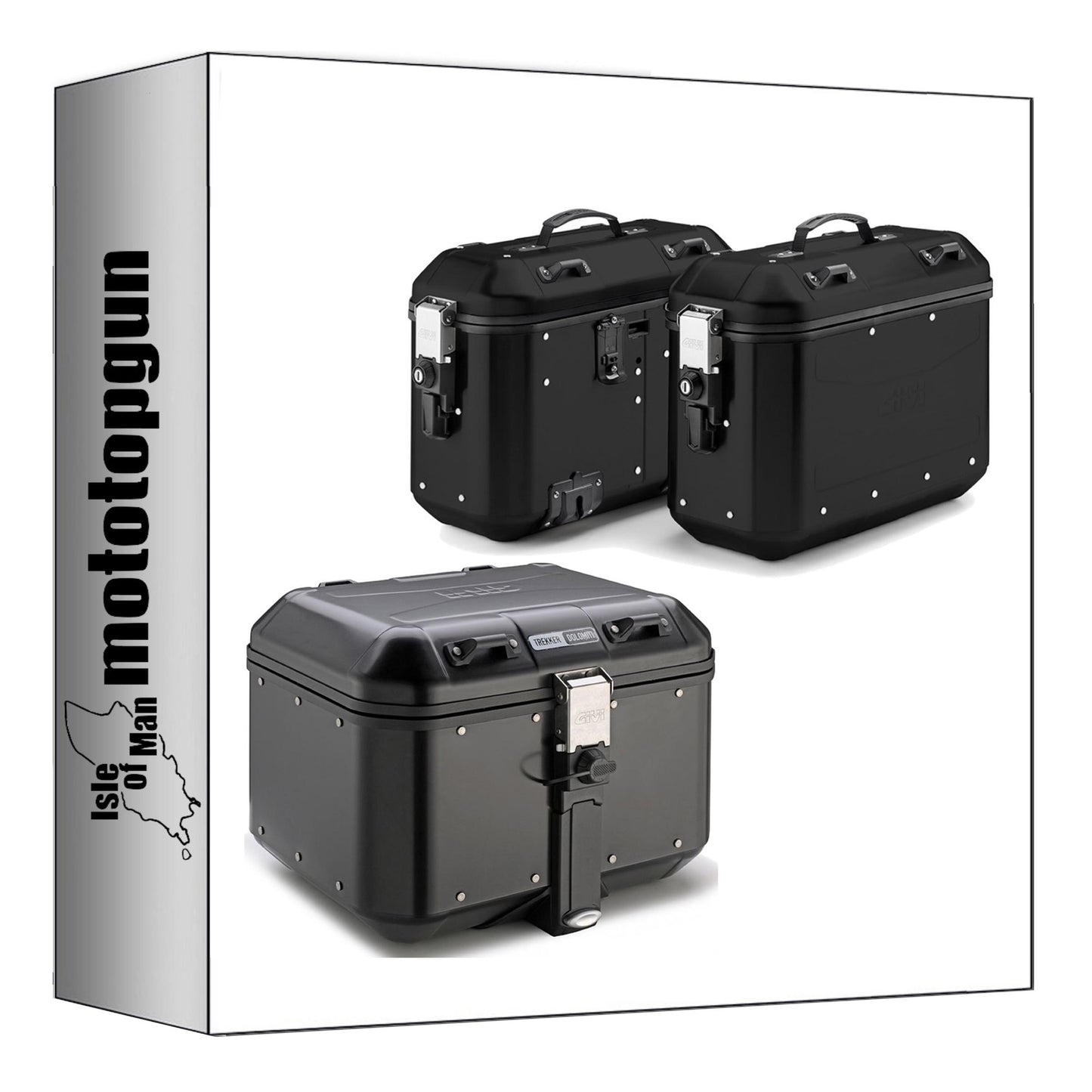 GIVI BAULETTO DLM46B + VALIGIE LATERALI DLMK36BPACK2 TREKKER DOLOMITI ALLUMINIO NERO 118 LT + ATACCO COMPATIBILE CON HONDA NC 750 S 16/20