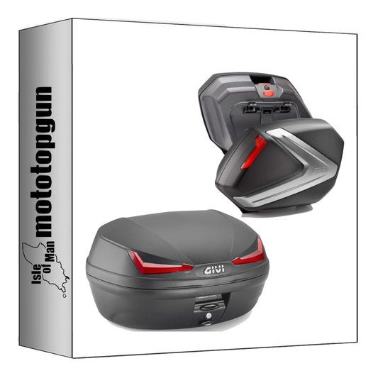 GIVI BAULETTO E455N + VALIGIE LATERALI V37N SIMPLY IV ARGENTO 119 LT + ATACCO PER TRIUMPH TIGER SPORT 660 22/24