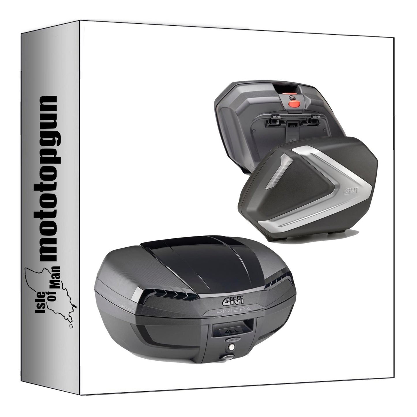 GIVI BAULETTO E46NB + VALIGIE LATERALI V37NT RIVIERA ARGENTO TECH 120 LT + ATACCO COMPATIBILE CON YAMAHA TRACER 900 / GT 18/20