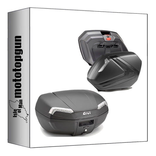 GIVI BAULETTO E46NT2 + VALIGIE LATERALI V37NNT RIVIERA CARBON LOOK TECH 120 LT + ATACCO COMPATIBILE CON HONDA NC 750 X / DCT 14/15