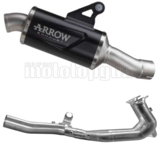 ARROW SCARICO COMPLETO OMOLOGATO OPEN INDY-RACE ALLUMINIO NERO E COLLETTORE IN TITANIO FONDELLO INOX COMPATIBILE CON BMW R 1300 RS 25/26