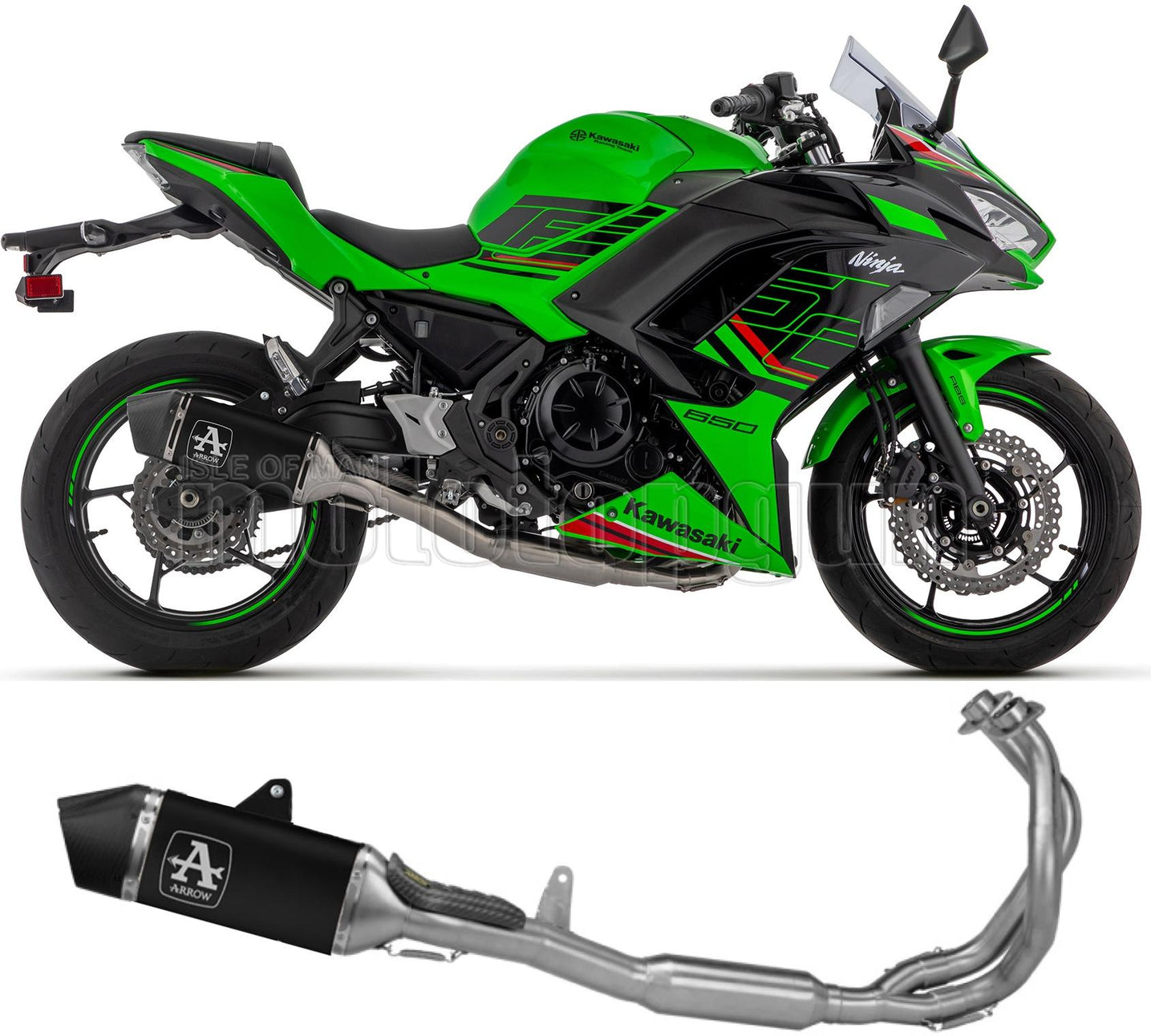 ARROW SCARICO COMPLETO OMOLOGATO OPEN VELOCE ALLUMINIO NERO FONDELLO CARBY COMPATIBILE CON KAWASAKI NINJA 650 24/25