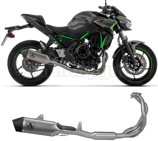 SCARICO COMPLETO OMOLOGATO CATALIZZATO ARROW VELOCE IN TITANIO CON FONDELLO IN CARBY COMPATIBILE CON KAWASAKI Z650 Z-650 2024