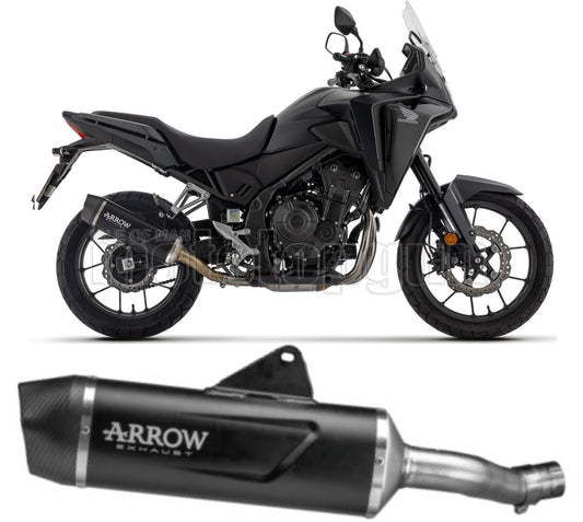 SCARICO OMOLOGATO ARROW INDY-RACE EVO IN ALLUMINIO NERO CON FONDELLO IN CARBY COMPATIBILE CON HONDA NX 500 2024