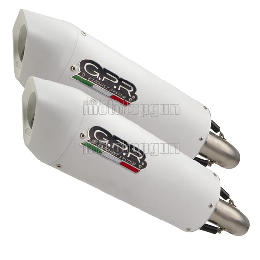 SCARICO GPR OMOLOGATO DOPPIO TERMINALE ALLUMINIO BIANCO ALBUS CERAMIC , DB-KILLER INCLUSO , KT.11.ALB COMPATIBILE CON KTM LC8 990 ADVENTURE - R - DAKAR 06/14
