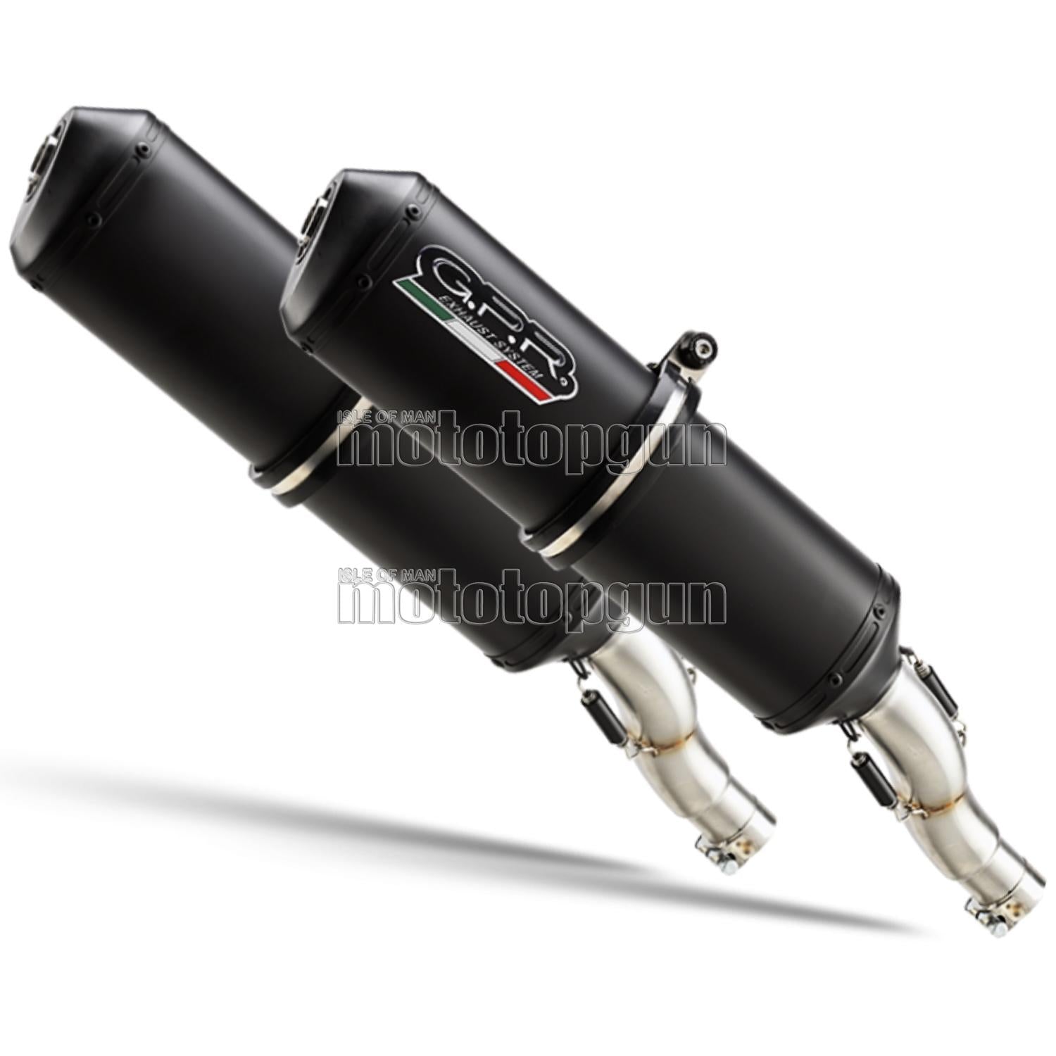 SCARICO GPR OMOLOGATO CATALIZZATO DOPPIO TERMINALE ACCIAIO NERO GHISA , DB-KILLER INCLUSO , CAT.47.GHI COMPATIBILE CON YAMAHA BT BULLDOG 1100 02/07