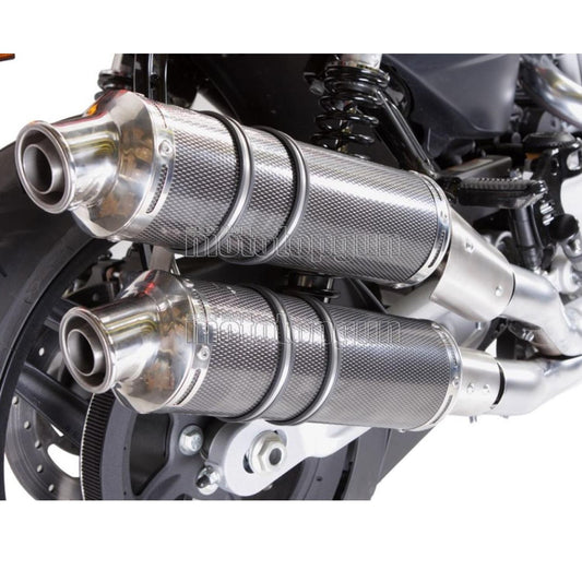 SCARICO GPR OMOLOGATO DOPPIO TERMINALE CARBON LOOK TONDO , DB-KILLER INCLUSO , HD.10.PT COMPATIBILE CON HARLEY DAVIDSON XR 1200 08/12