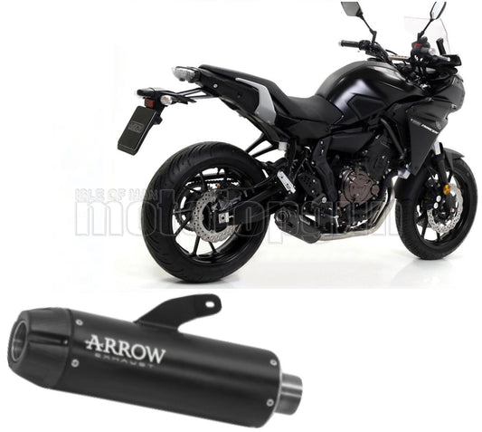 SCARICO OMOLOGATO CATALIZZATO ARROW JET-RACE IN INOX NERO CON FONDELLO IN CARBY COMPATIBILE CON YAMAHA TRACER 7 21/23