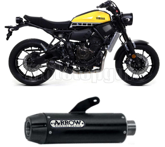 SCARICO OMOLOGATO CATALIZZATO ARROW JET-RACE IN INOX NERO CON FONDELLO IN CARBY COMPATIBILE CON YAMAHA XSR 700 16/20