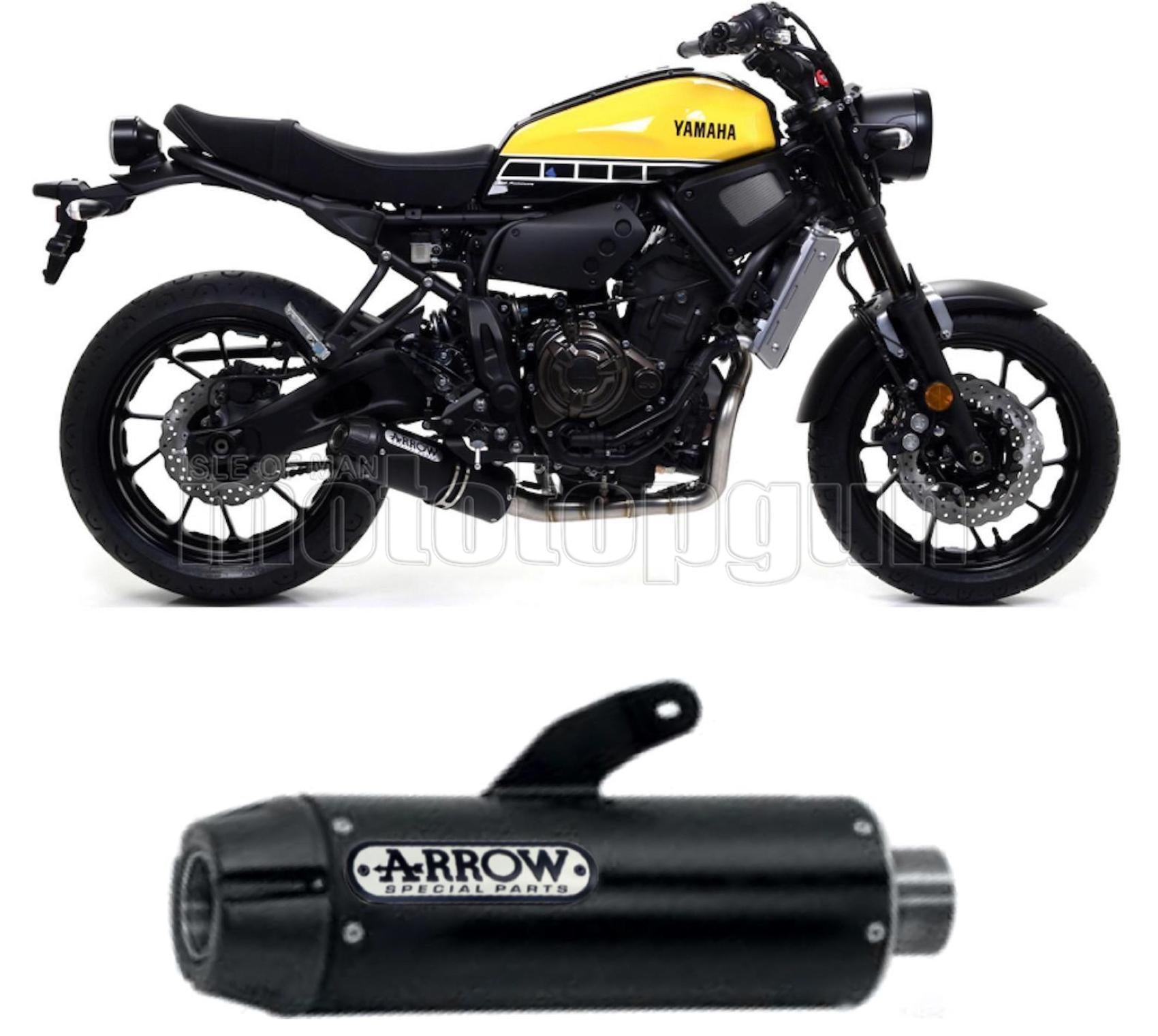 SCARICO OMOLOGATO CATALIZZATO ARROW JET-RACE IN INOX NERO CON FONDELLO IN CARBY COMPATIBILE CON YAMAHA XSR 700 16/20