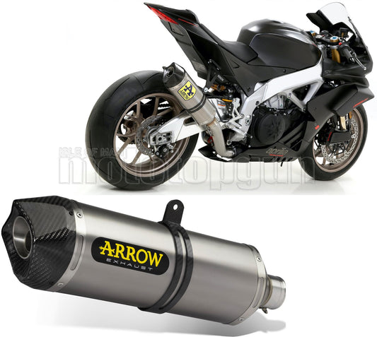 SCARICO OMOLOGATO OPEN ARROW RACE-TECH IN TITANIO CON FONDELLO IN CARBY COMPATIBILE CON APRILIA RSV 1100 FACTORY 19/20