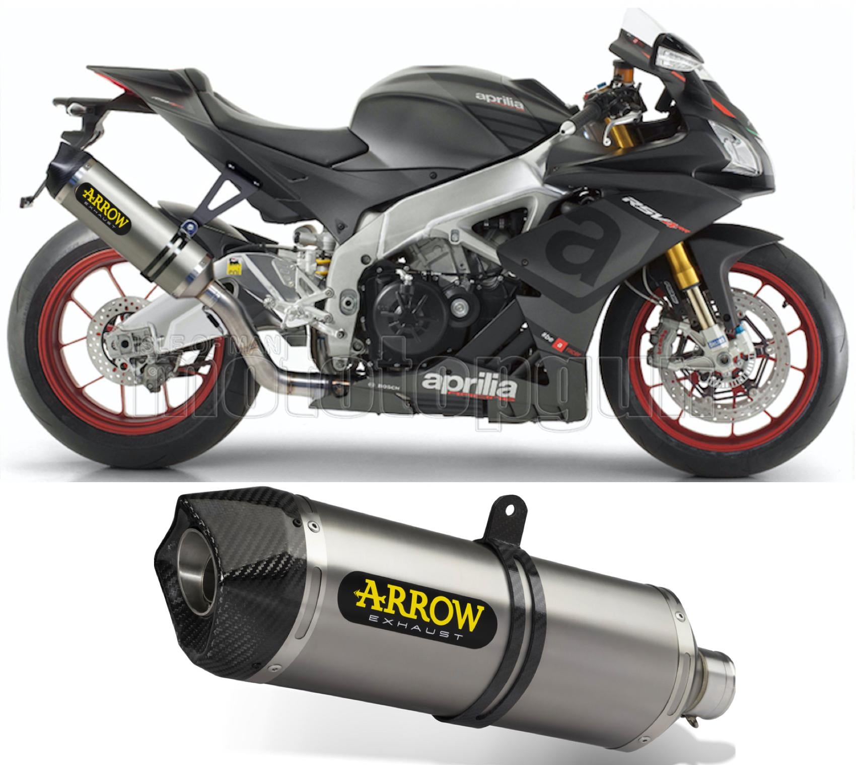 SCARICO COMPLETO OMOLOGATO OPEN ARROW RACE-TECH IN TITANIO CON FONDELLO IN CARBY COMPATIBILE CON APRILIA RSV4 RSV-4 RR 15/16