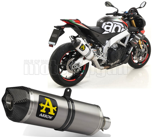 SCARICO OMOLOGATO OPEN ARROW RACE-TECH IN TITANIO CON FONDELLO IN CARBY COMPATIBILE CON APRILIA TUONO V4 1100 FACTORY 19/20