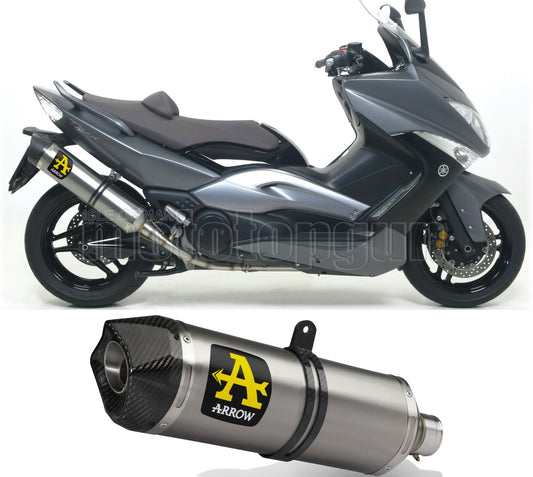 SCARICO OMOLOGATO ARROW RACE-TECH IN TITANIO CON FONDELLO IN CARBY COMPATIBILE CON YAMAHA TMAX T-MAX 500 YP 08/11