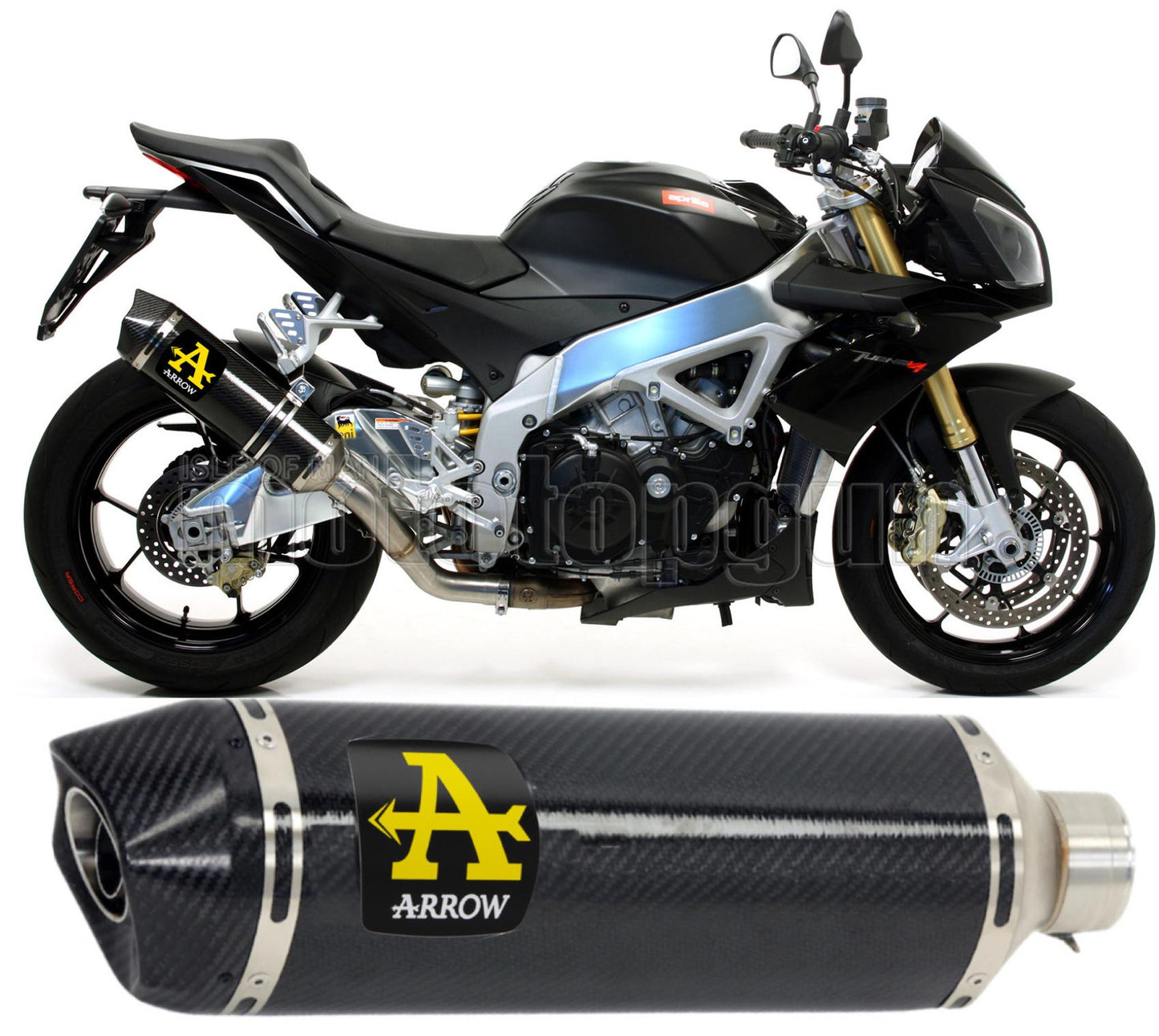 SCARICO COMPLETO OMOLOGATO OPEN ARROW RACE-TECH IN CARBONIO CON FONDELLO IN CARBY COMPATIBILE CON APRILIA TUONO V4-R APRC 11/15