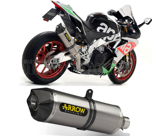 SCARICO COMPLETO OMOLOGATO OPEN ARROW RACE-TECH IN ALLUMINIO CON FONDELLO IN CARBY COMPATIBILE CON APRILIA RSV4 RSV-4 RF 17/18