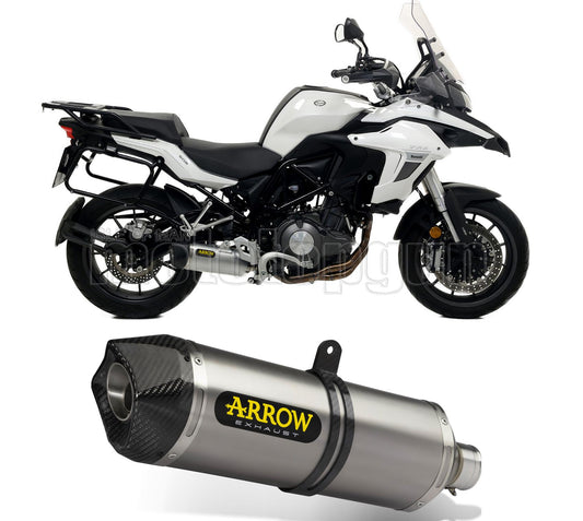 SCARICO OMOLOGATO ARROW RACE-TECH IN ALLUMINIO CON FONDELLO IN CARBY COMPATIBILE CON BENELLI TRK 502 17/20