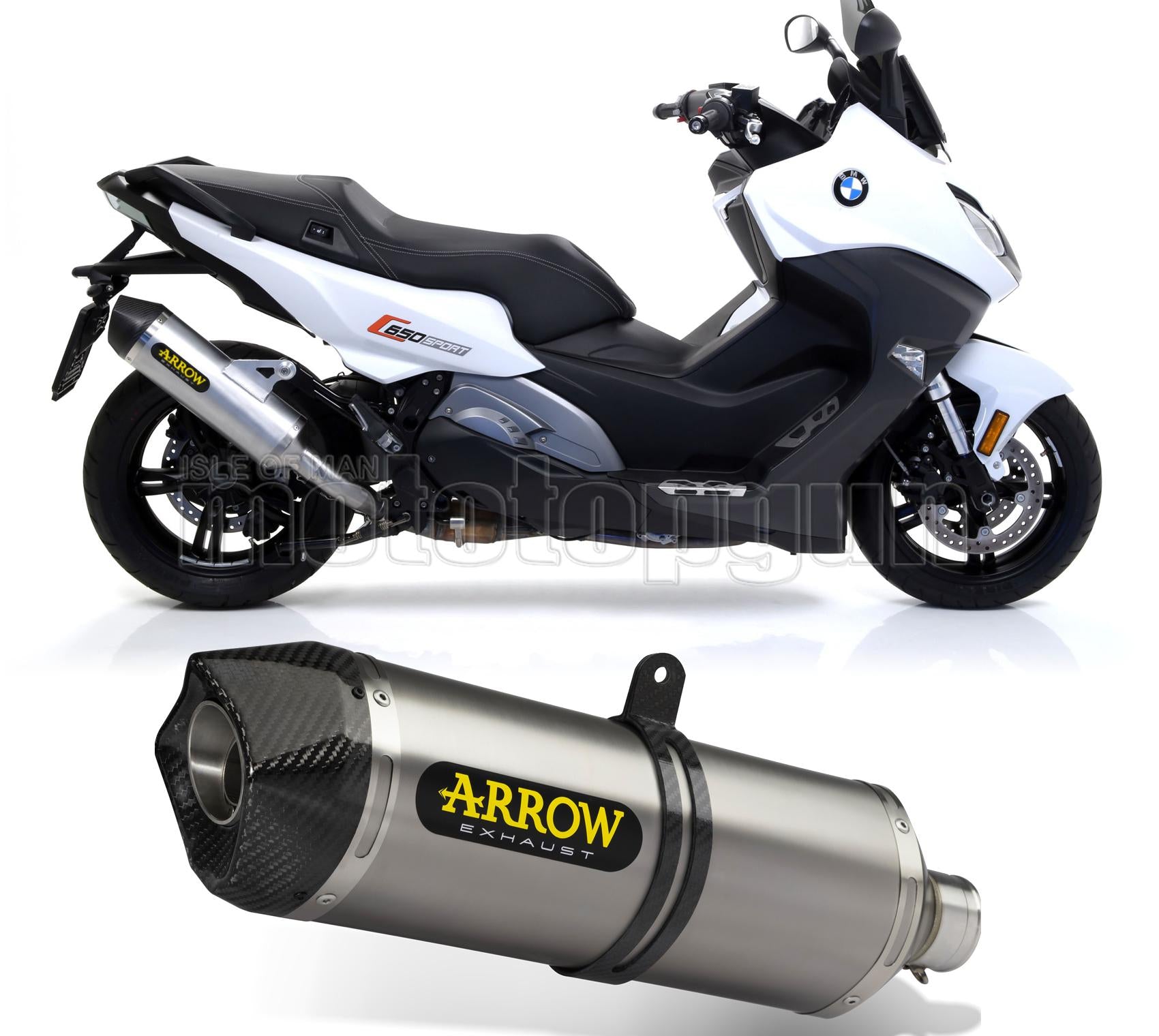 SCARICO OMOLOGATO ARROW RACE-TECH IN ALLUMINIO CON FONDELLO IN CARBY COMPATIBILE CON BMW C650 C 650 SPORT 16/20