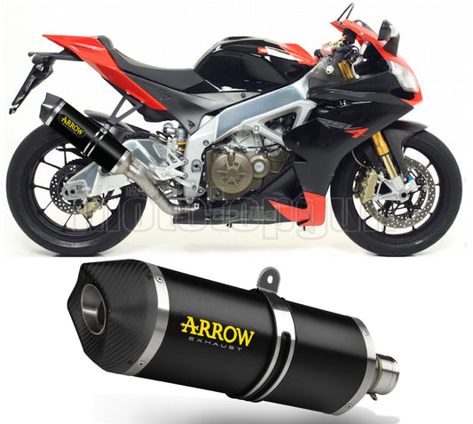 SCARICO COMPLETO OMOLOGATO OPEN ARROW RACE-TECH IN ALLUMINIO NERO CON FONDELLO IN CARBY COMPATIBILE CON APRILIA RSV4 RSV-4 09/15