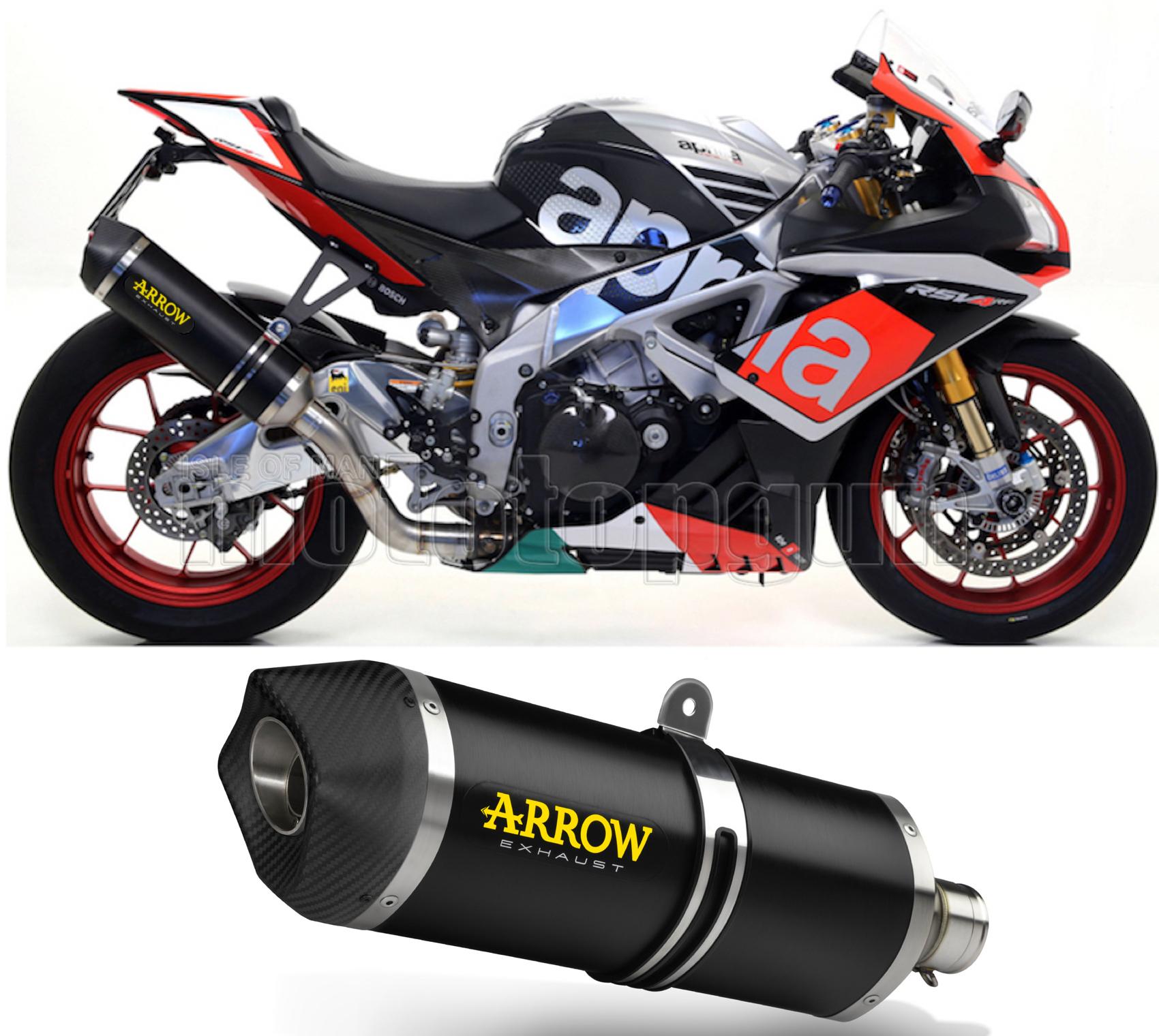 SCARICO COMPLETO OMOLOGATO OPEN ARROW RACE-TECH IN ALLUMINIO NERO CON FONDELLO IN CARBY COMPATIBILE CON APRILIA RSV4 RSV-4 RF 15/16